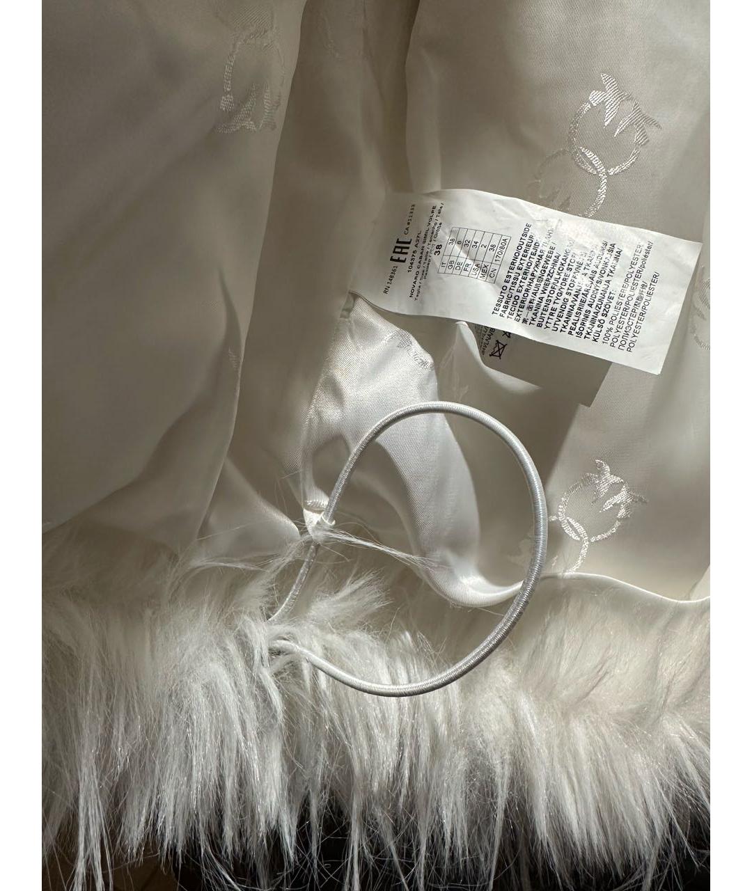 PINKO Белая полиэстеровая шуба, фото 4