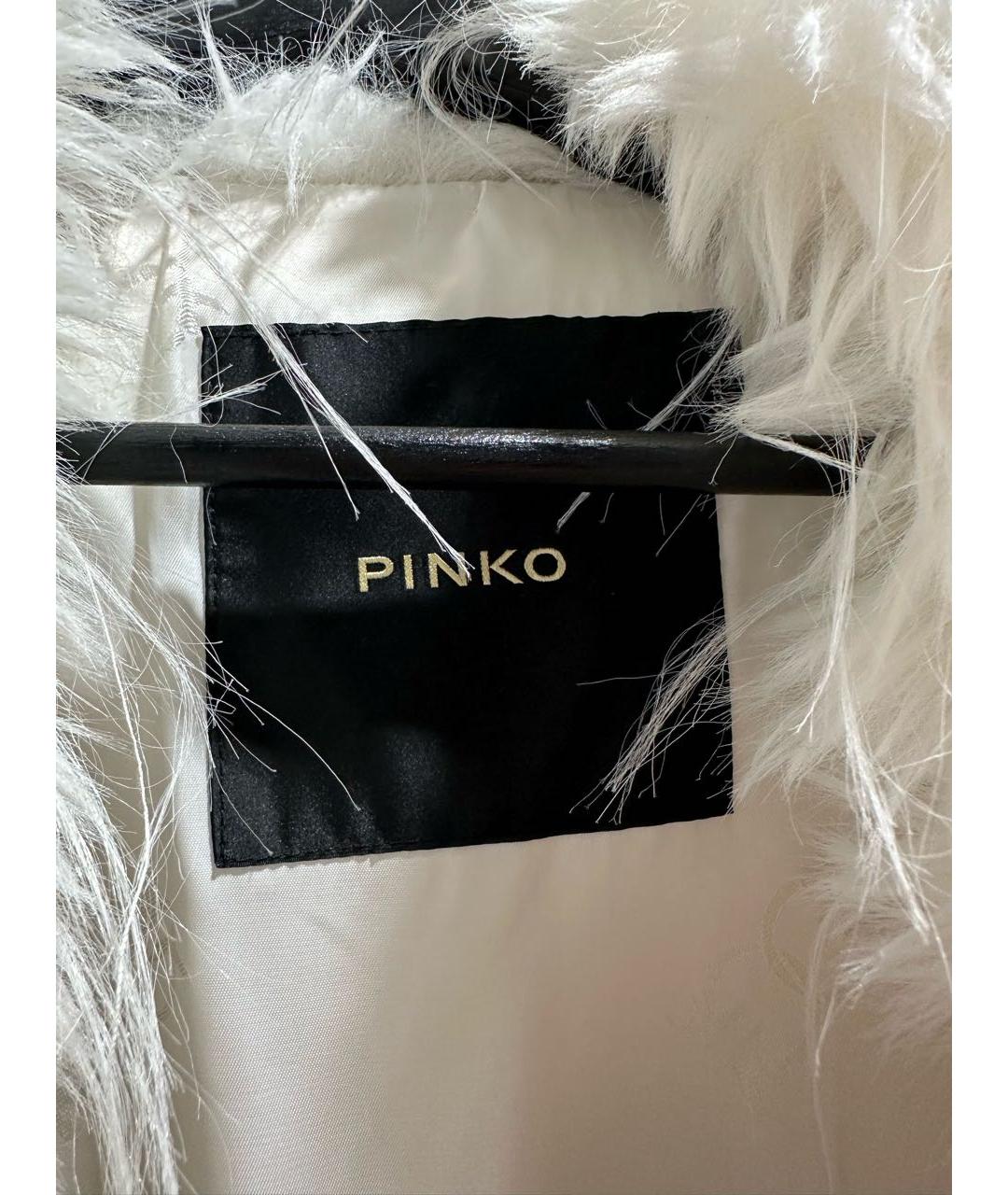 PINKO Белая полиэстеровая шуба, фото 3
