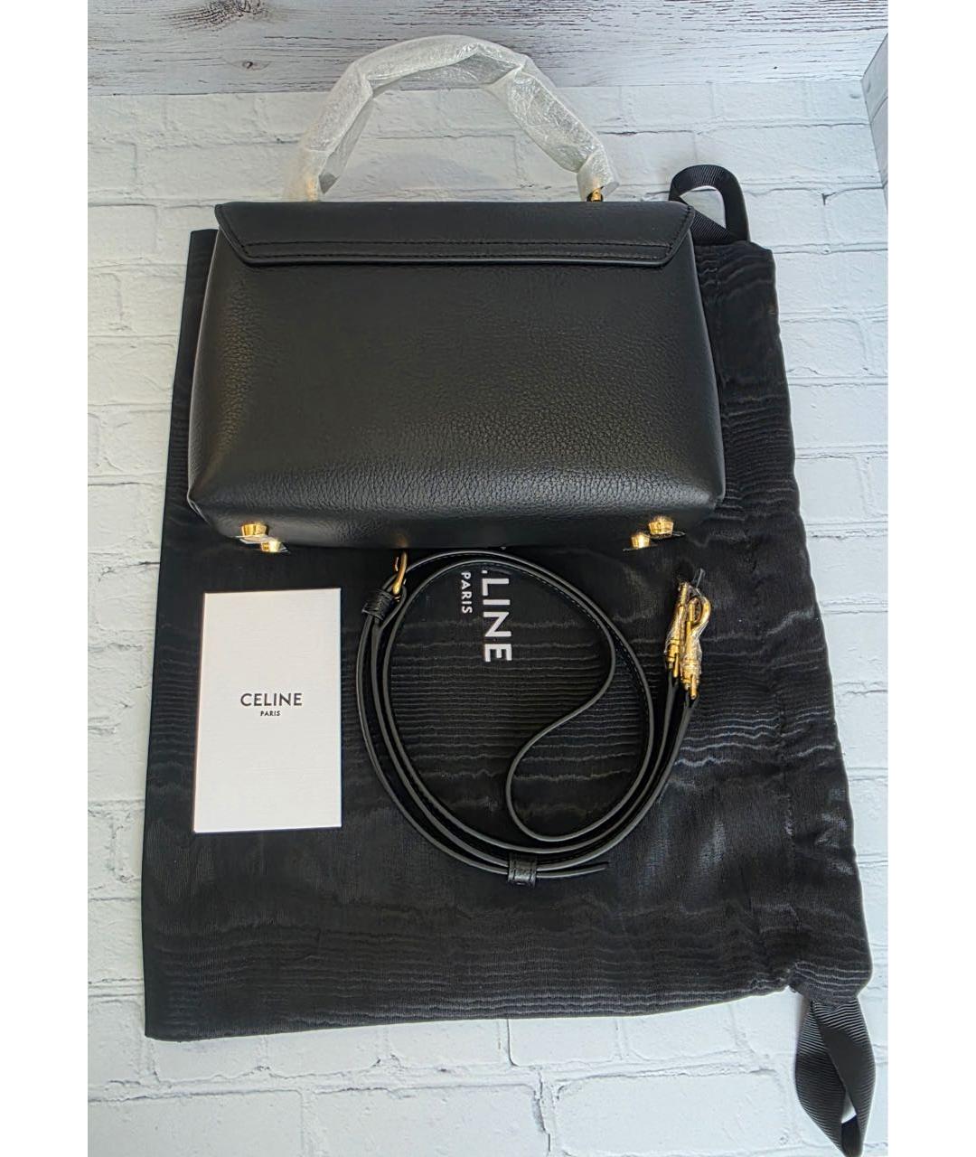 CELINE Черная кожаная сумка с короткими ручками, фото 3