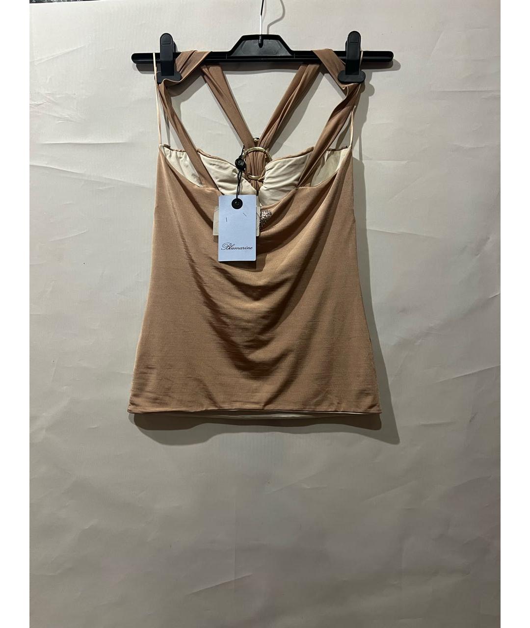 BLUMARINE Бежевая полиамидовая майка, фото 4