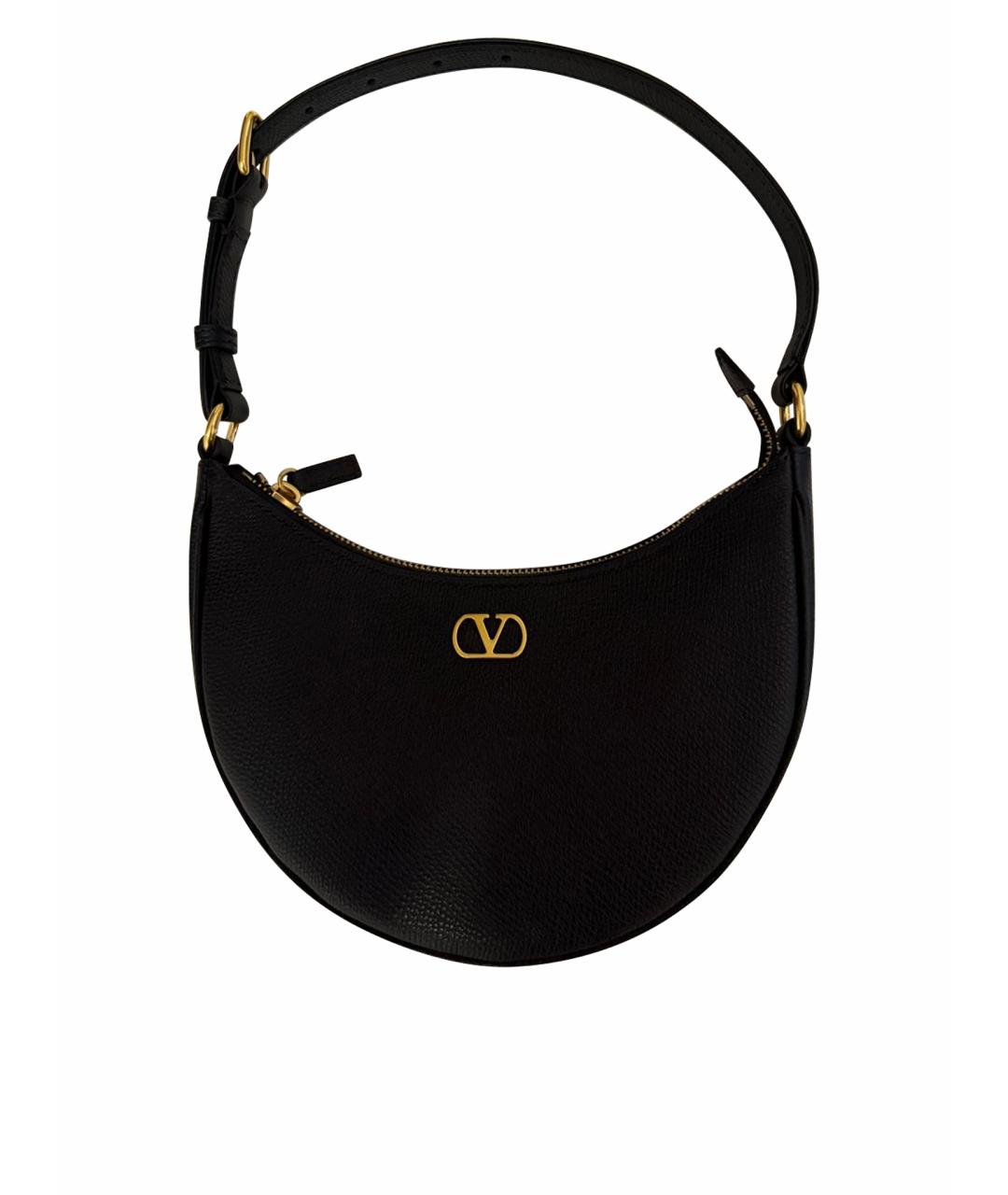 VALENTINO Черная кожаная сумка через плечо, фото 1