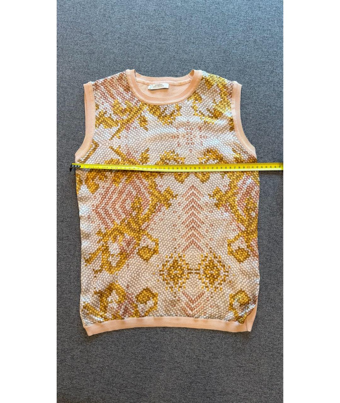 VERSACE COLLECTION Бежевая шелковая майка, фото 5