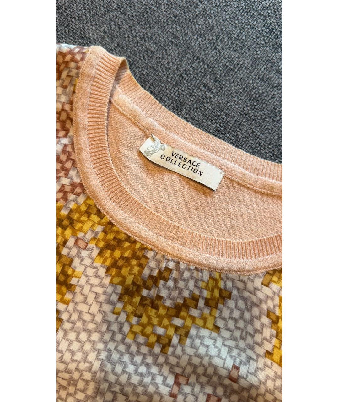 VERSACE COLLECTION Бежевая шелковая майка, фото 8