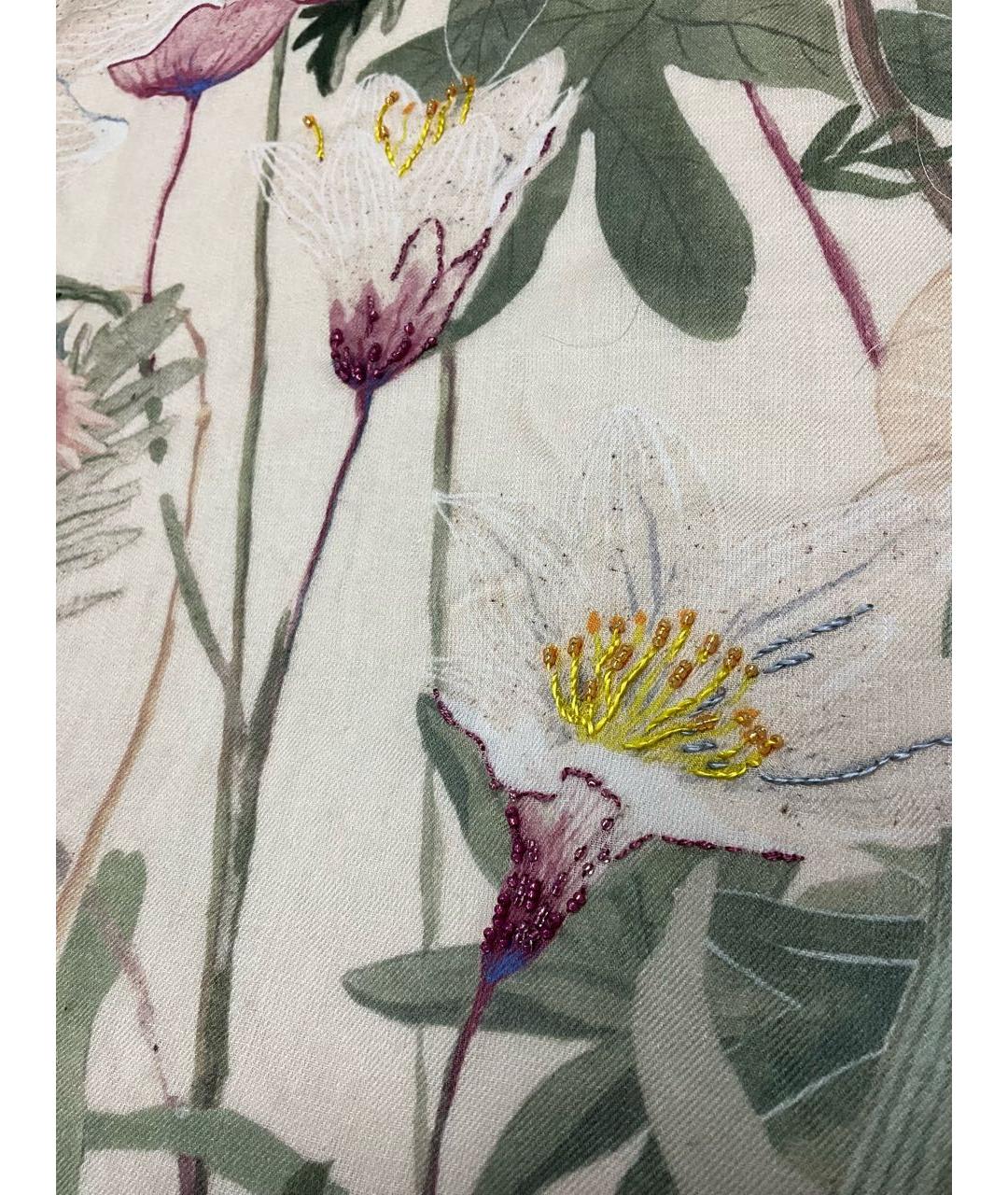 LORO PIANA Бежевый кашемировый шарф, фото 7