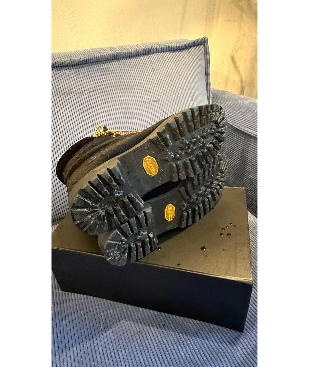 OFF-WHITE Черные замшевые высокие ботинки, фото 3