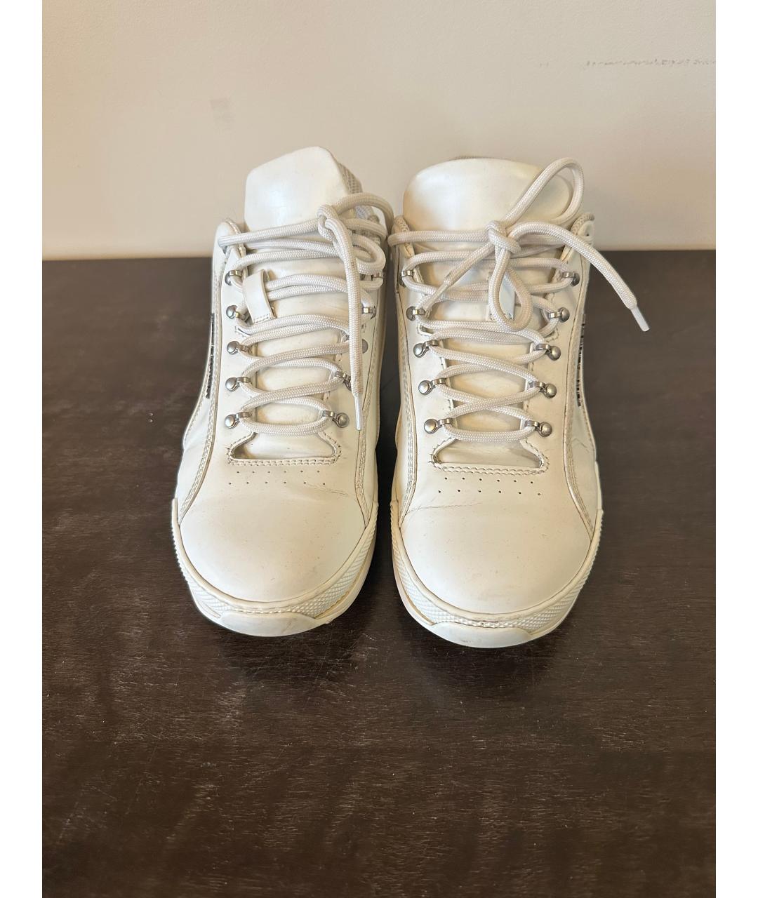 SAINT LAURENT Белые кожаные высокие кроссовки / кеды, фото 2