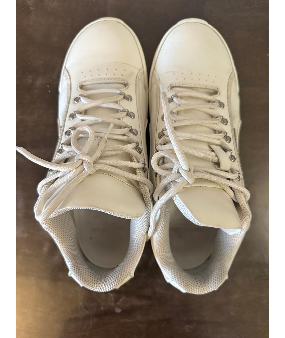 SAINT LAURENT Белые кожаные высокие кроссовки / кеды, фото 3