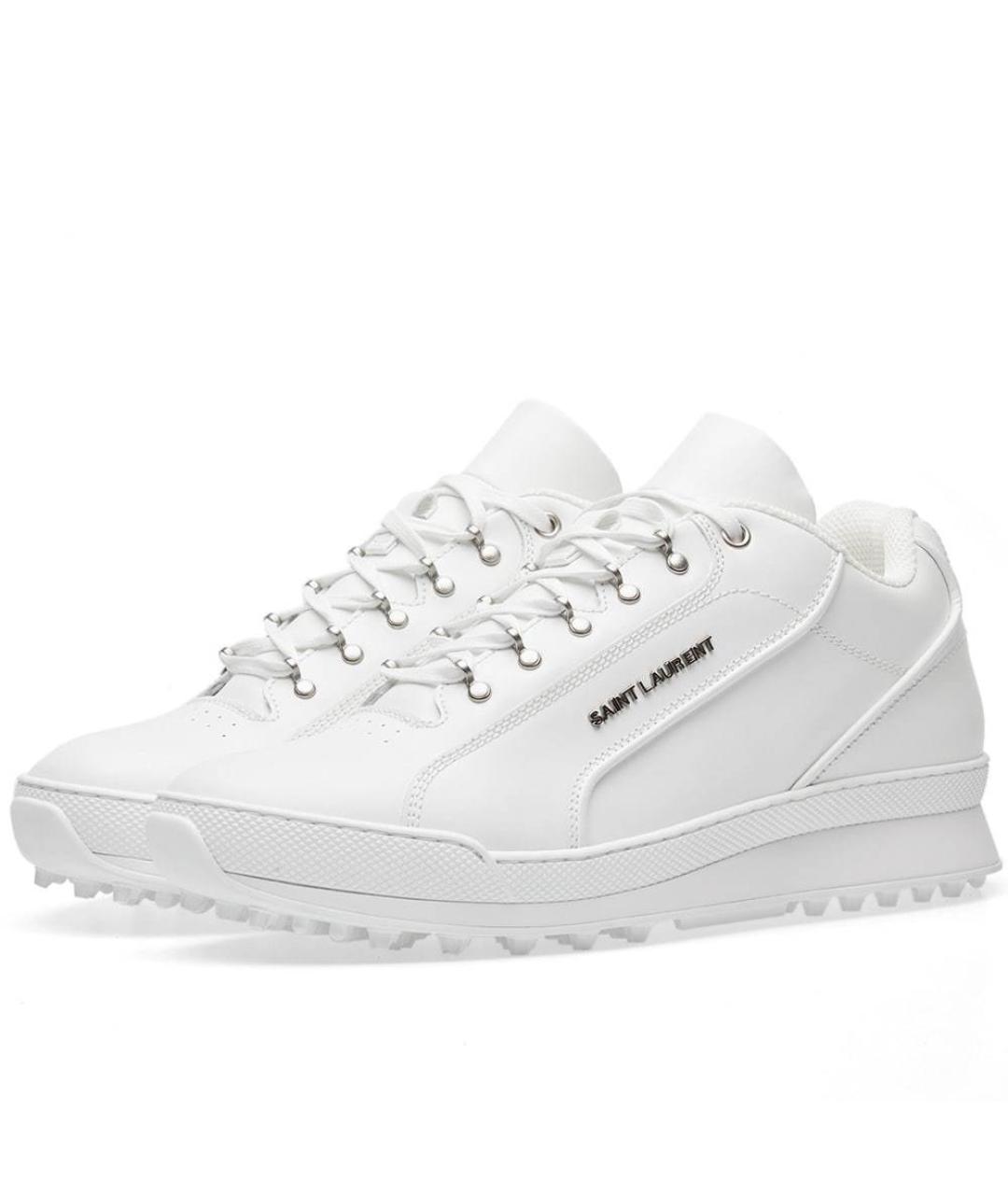 SAINT LAURENT Белые кожаные высокие кроссовки / кеды, фото 8