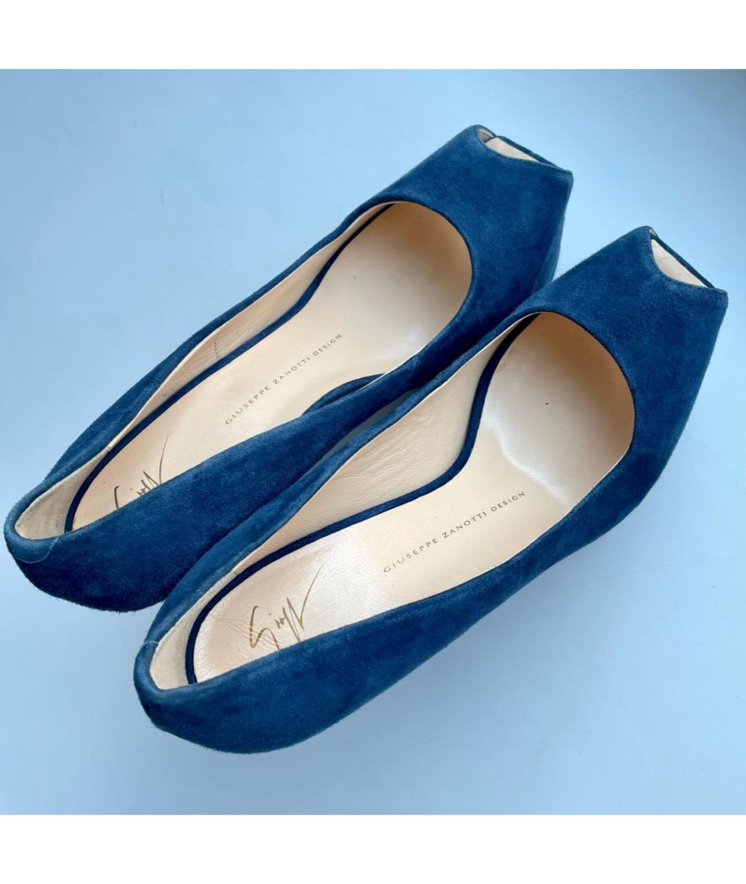 GIUSEPPE ZANOTTI DESIGN Темно-синие замшевые туфли, фото 7