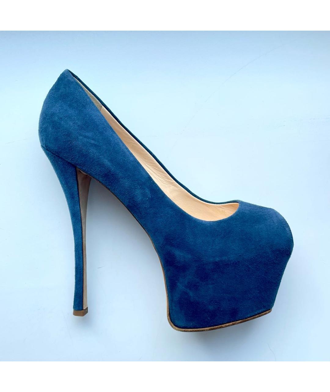 GIUSEPPE ZANOTTI DESIGN Темно-синие замшевые туфли, фото 9