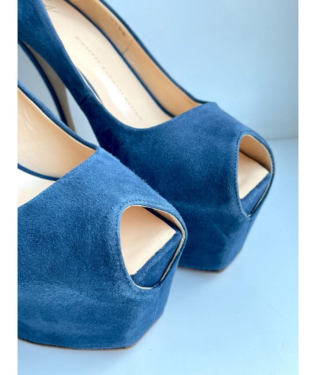 GIUSEPPE ZANOTTI DESIGN Темно-синие замшевые туфли, фото 6