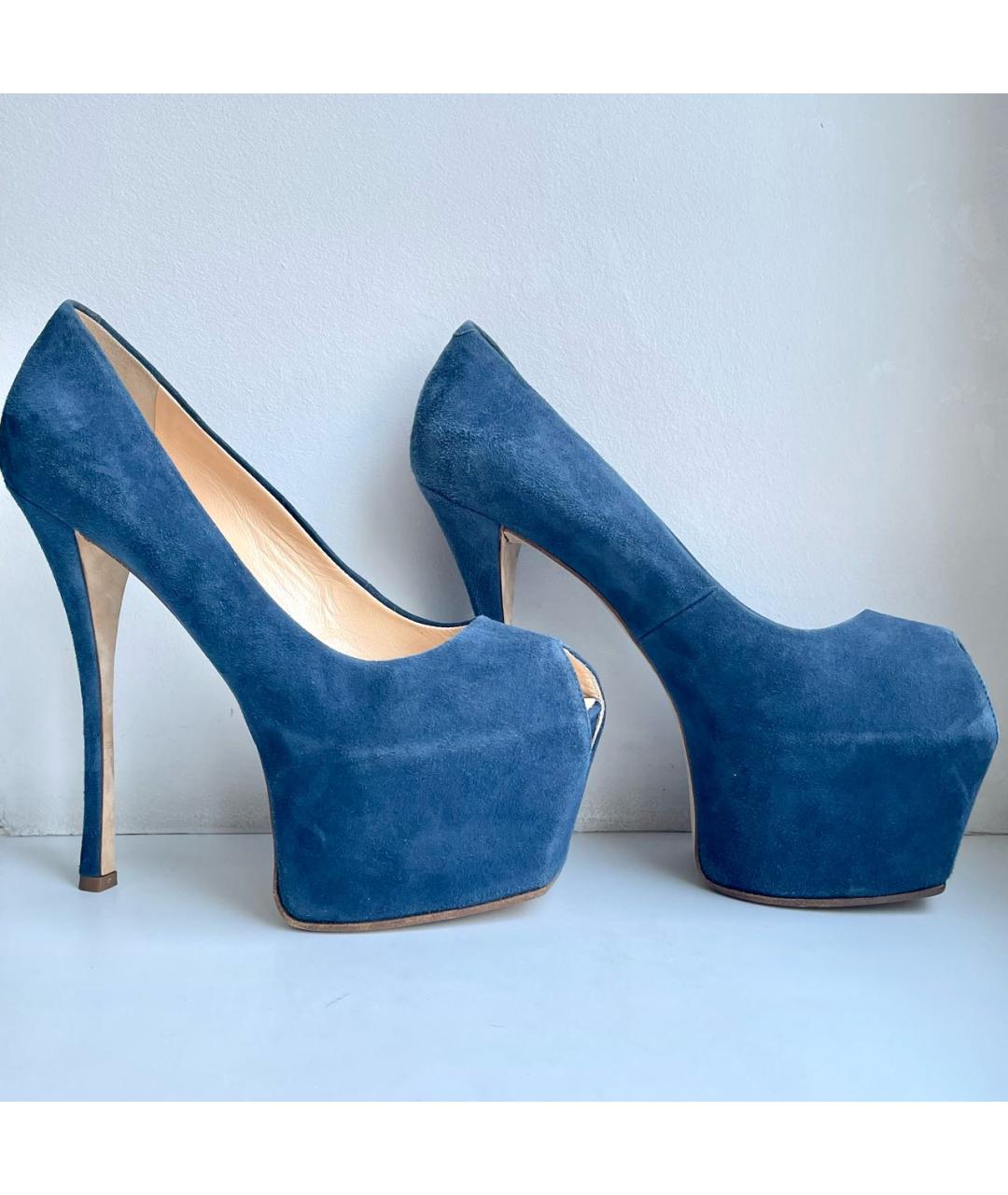 GIUSEPPE ZANOTTI DESIGN Темно-синие замшевые туфли, фото 2