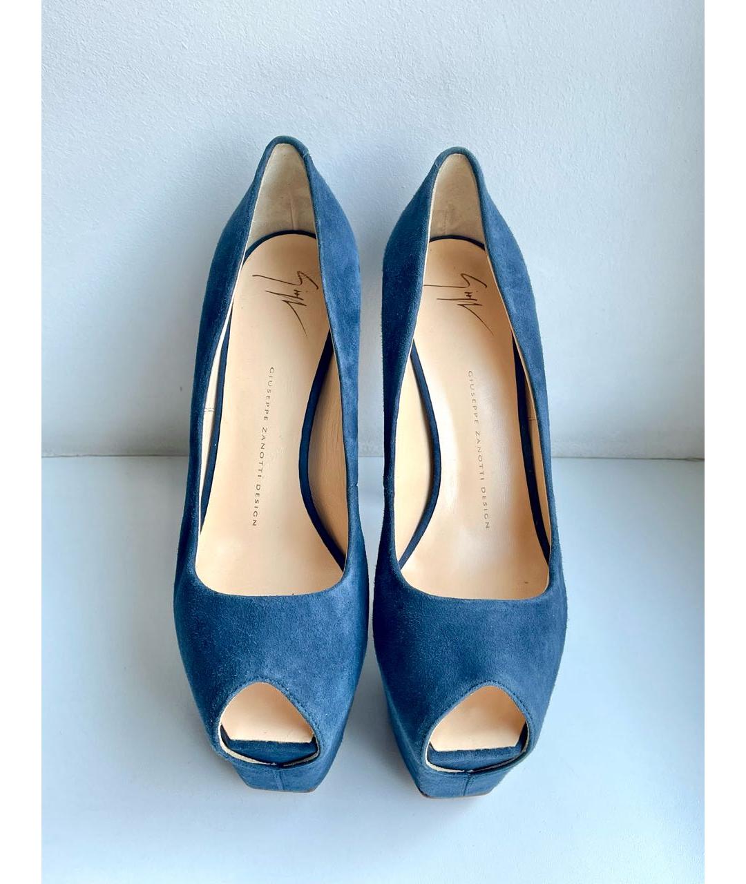 GIUSEPPE ZANOTTI DESIGN Темно-синие замшевые туфли, фото 3