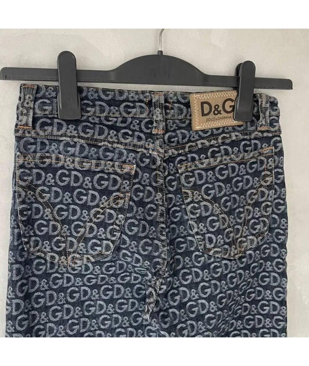 DOLCE&GABBANA Темно-синие хлопко-эластановые прямые джинсы, фото 6