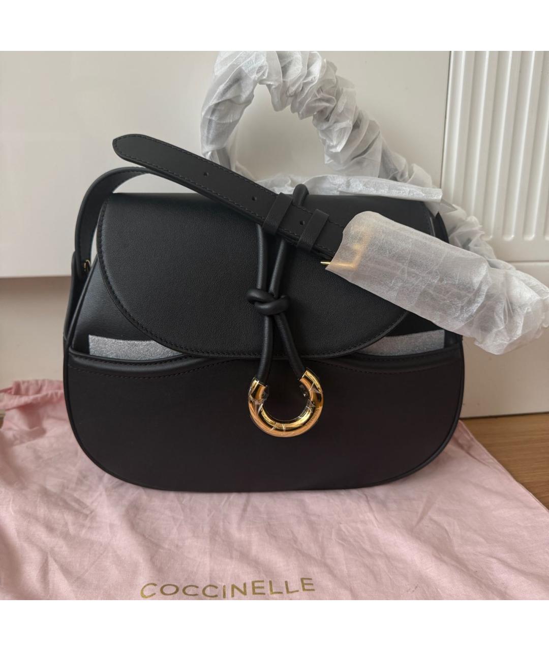 COCCINELLE Черная кожаная сумка через плечо, фото 5