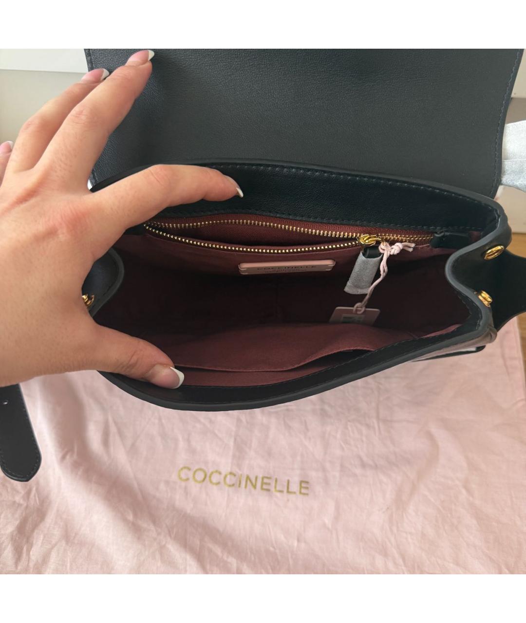 COCCINELLE Черная кожаная сумка через плечо, фото 4