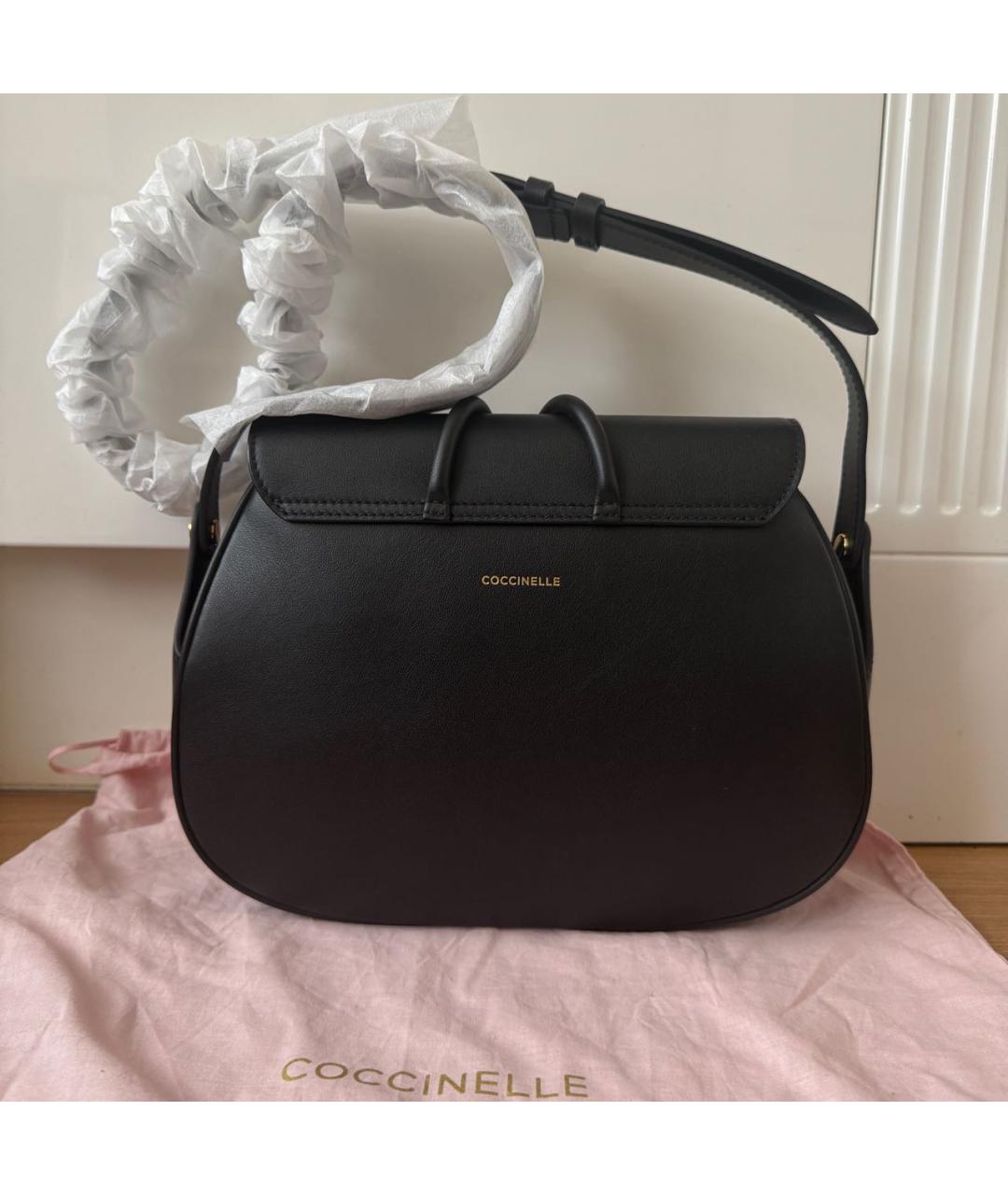 COCCINELLE Черная кожаная сумка через плечо, фото 3