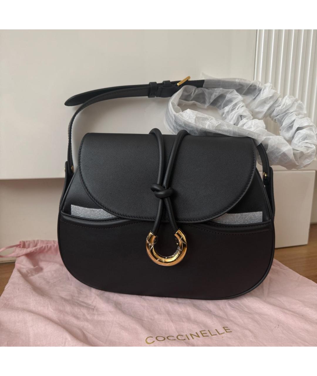 COCCINELLE Черная кожаная сумка через плечо, фото 8
