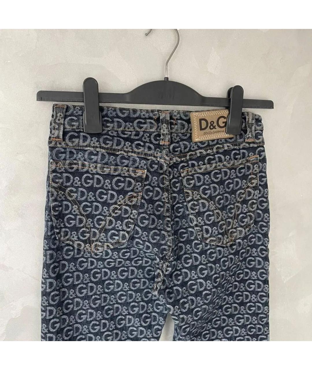 DOLCE&GABBANA Темно-синие хлопко-эластановые прямые джинсы, фото 6