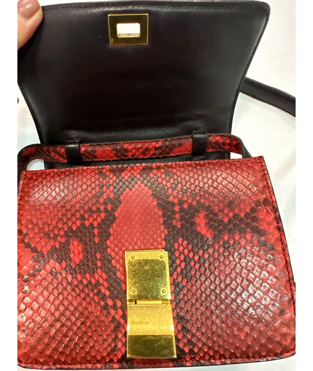 CELINE Красная сумка через плечо из экзотической кожи, фото 3