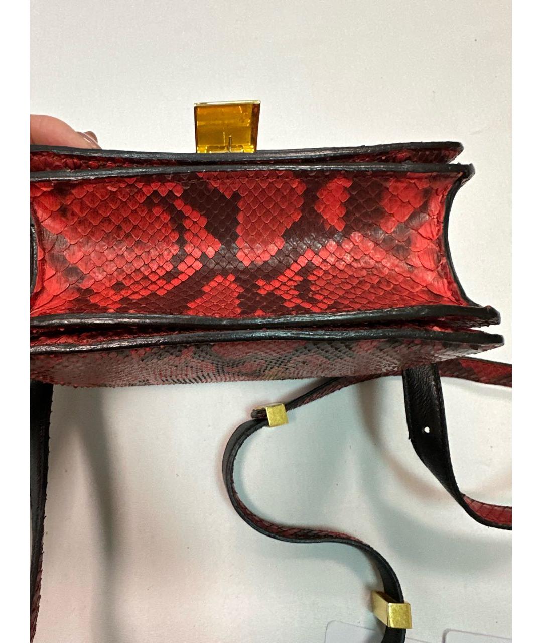 CELINE Красная сумка через плечо из экзотической кожи, фото 5