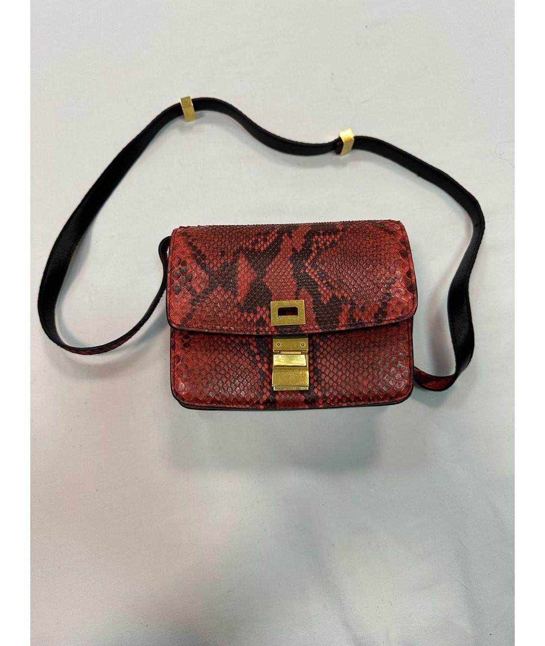CELINE Красная сумка через плечо из экзотической кожи, фото 6