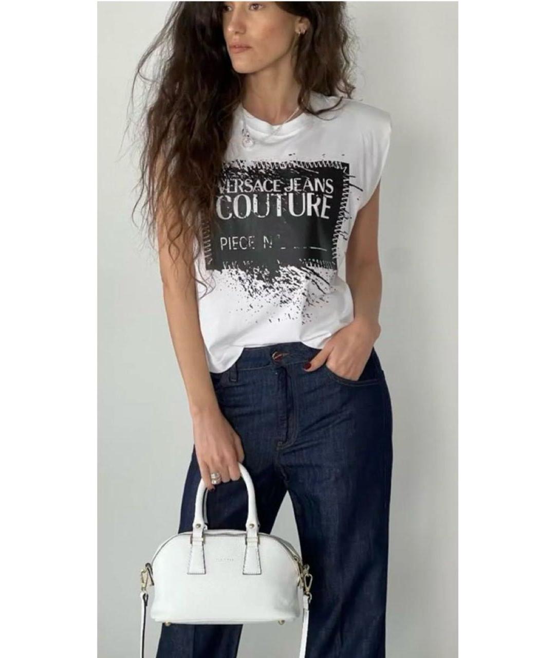 VERSACE Белая хлопковая футболка, фото 4