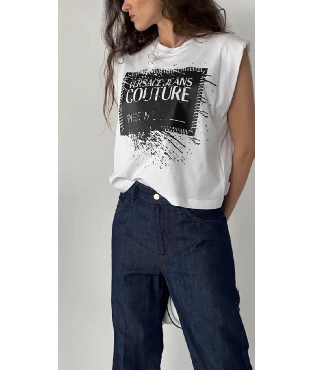 VERSACE Белая хлопковая футболка, фото 3