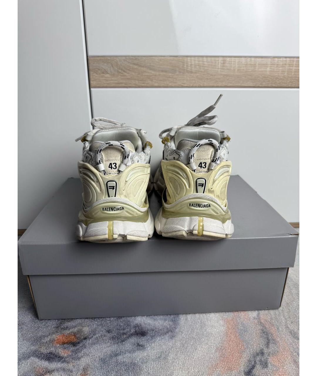 BALENCIAGA Белые синтетические низкие кроссовки / кеды, фото 3