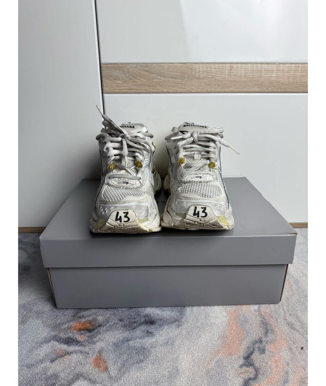 BALENCIAGA Белые синтетические низкие кроссовки / кеды, фото 2