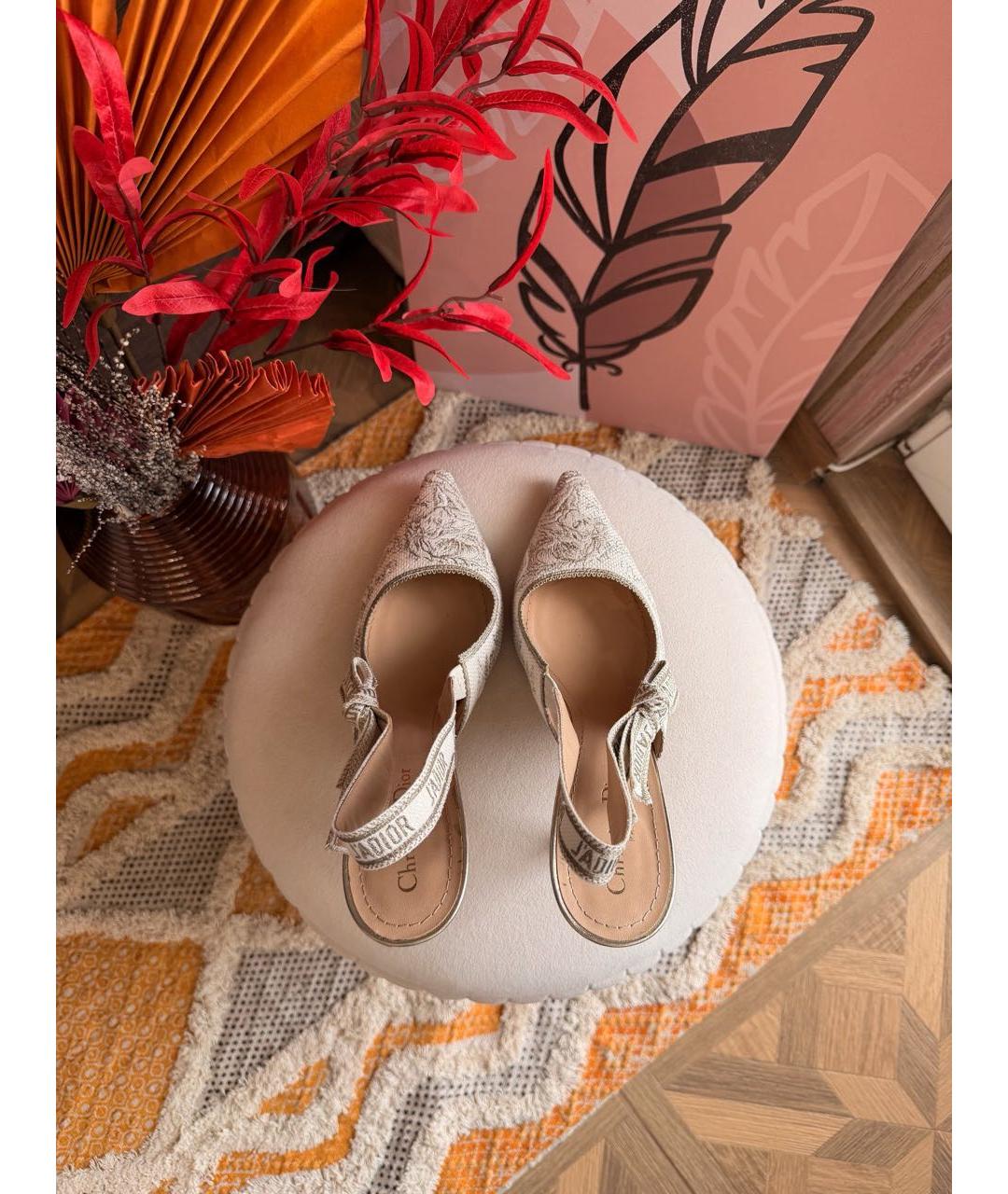 CHRISTIAN DIOR Белые текстильные туфли, фото 3