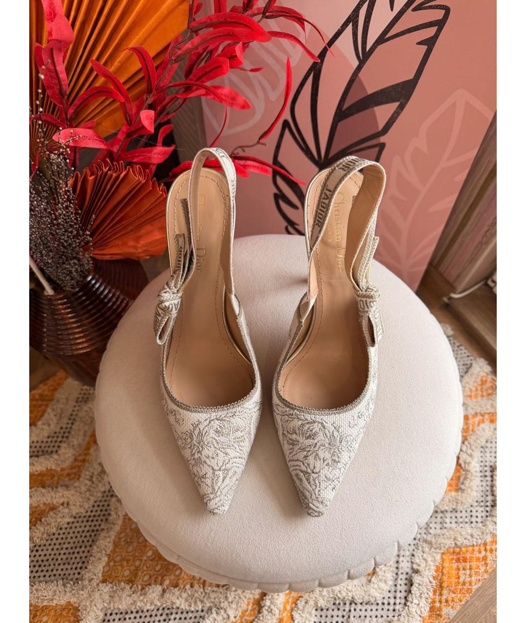 CHRISTIAN DIOR Белые текстильные туфли, фото 2