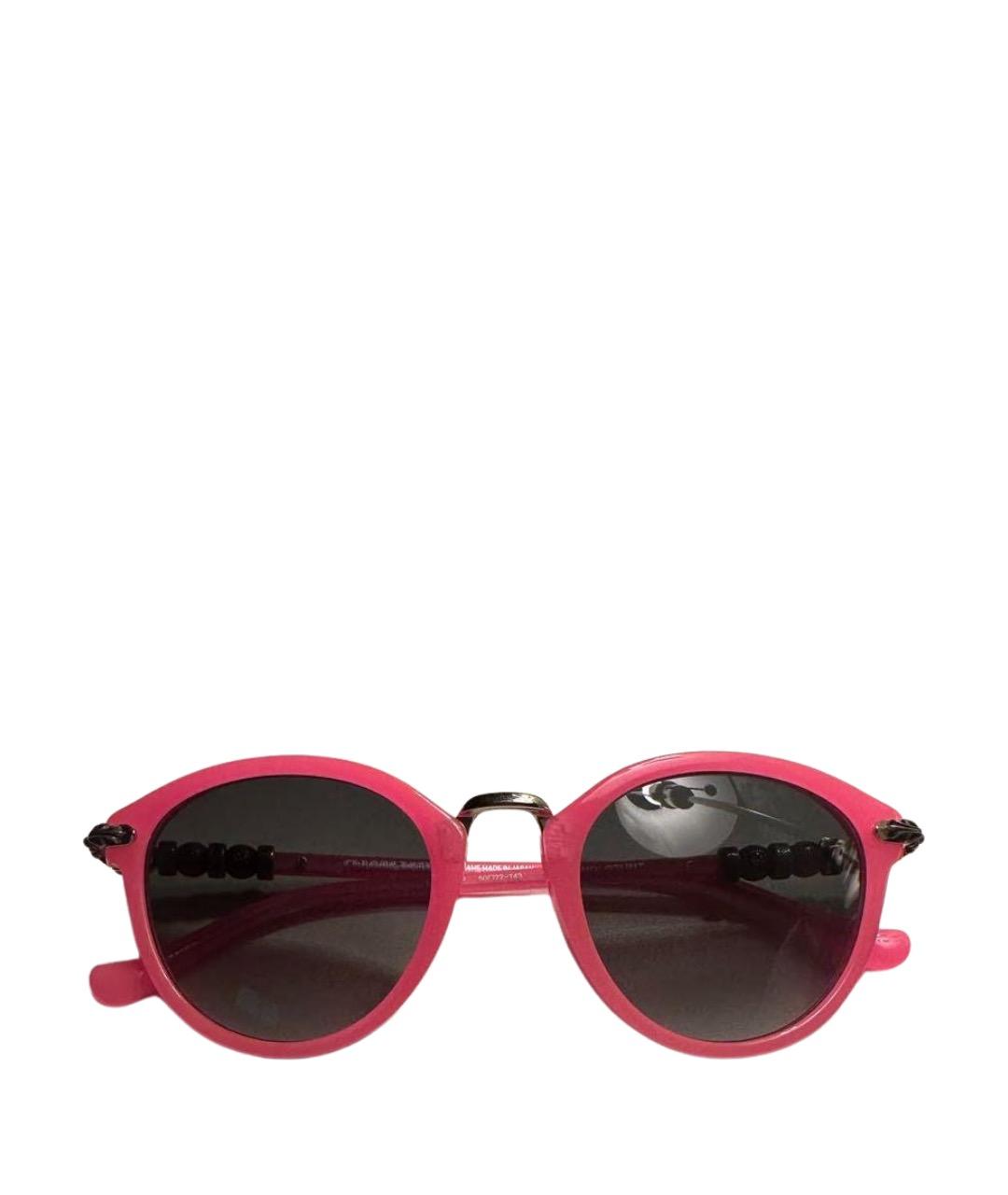 CHROME HEARTS Розовые пластиковые солнцезащитные очки, фото 1