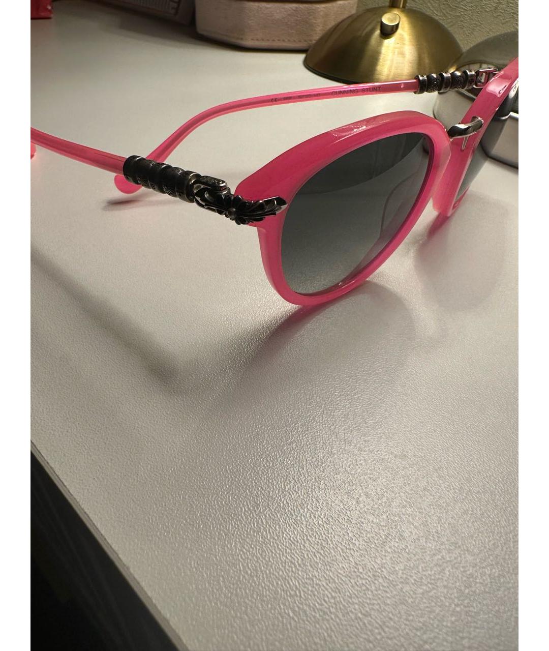 CHROME HEARTS Розовые пластиковые солнцезащитные очки, фото 2