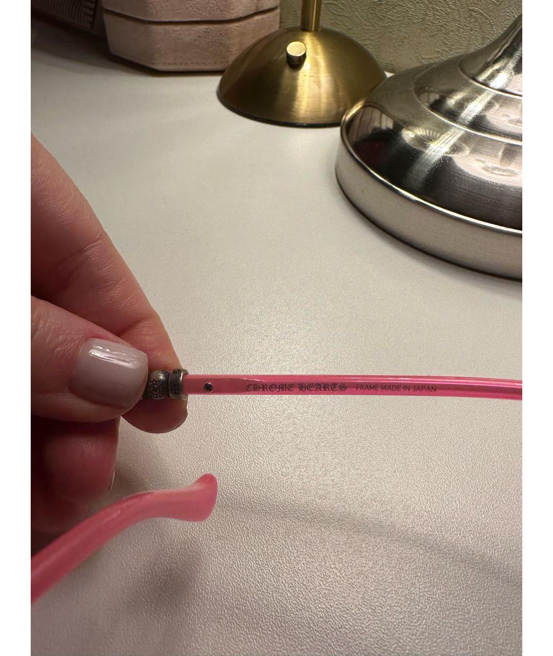 CHROME HEARTS Розовые пластиковые солнцезащитные очки, фото 4