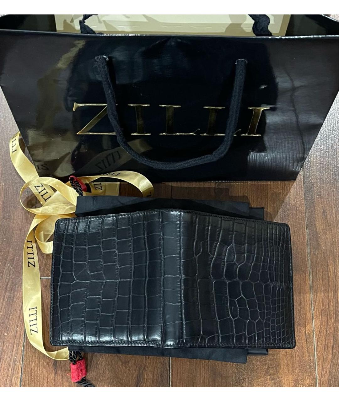 ZILLI Черный кошелек из экзотической кожи, фото 3