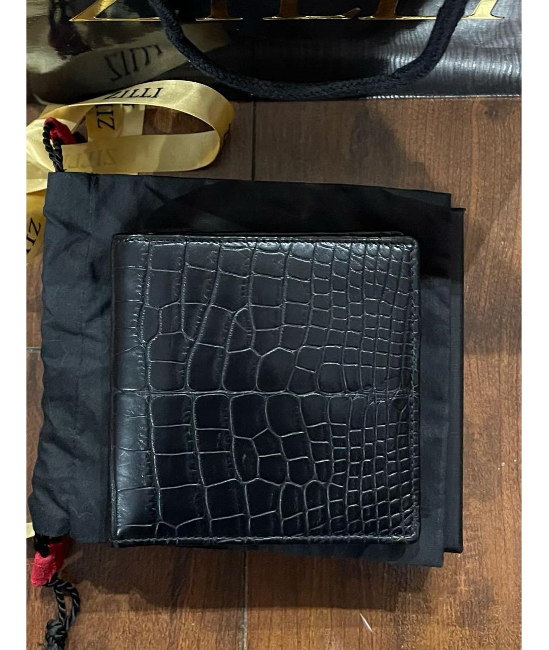 ZILLI Черный кошелек из экзотической кожи, фото 9