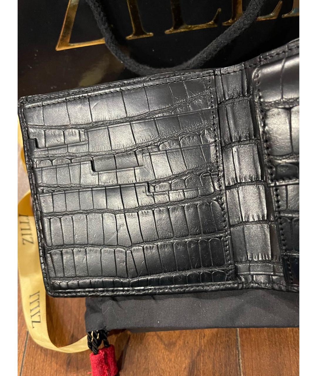 ZILLI Черный кошелек из экзотической кожи, фото 5