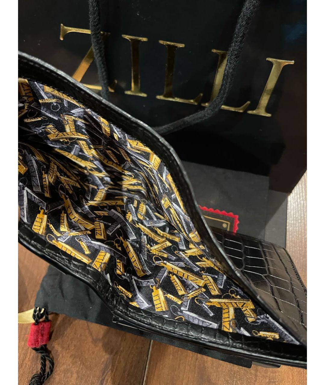 ZILLI Черный кошелек из экзотической кожи, фото 7