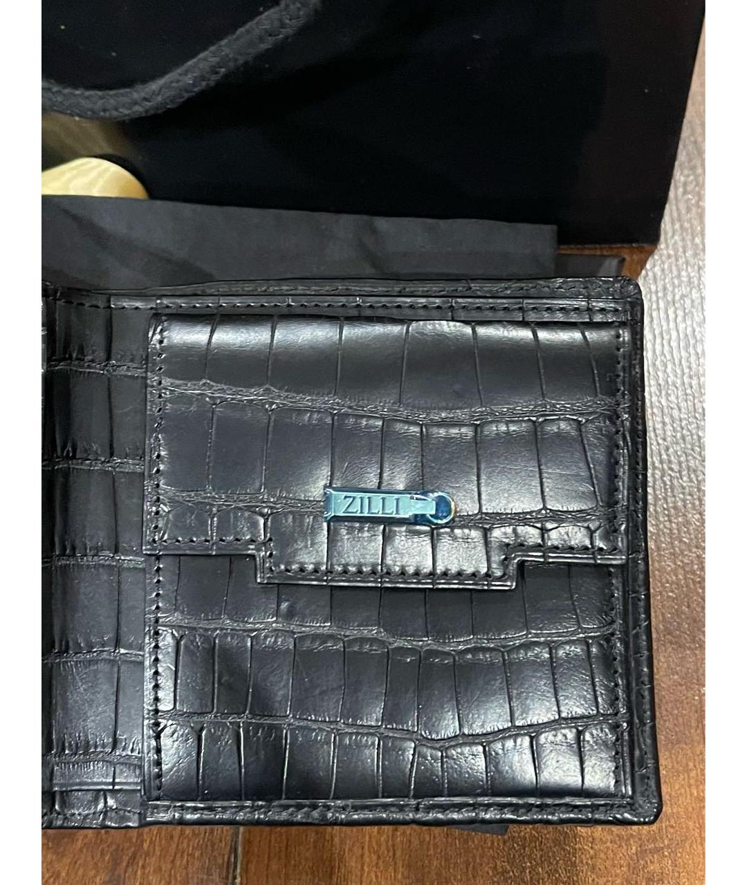 ZILLI Черный кошелек из экзотической кожи, фото 4