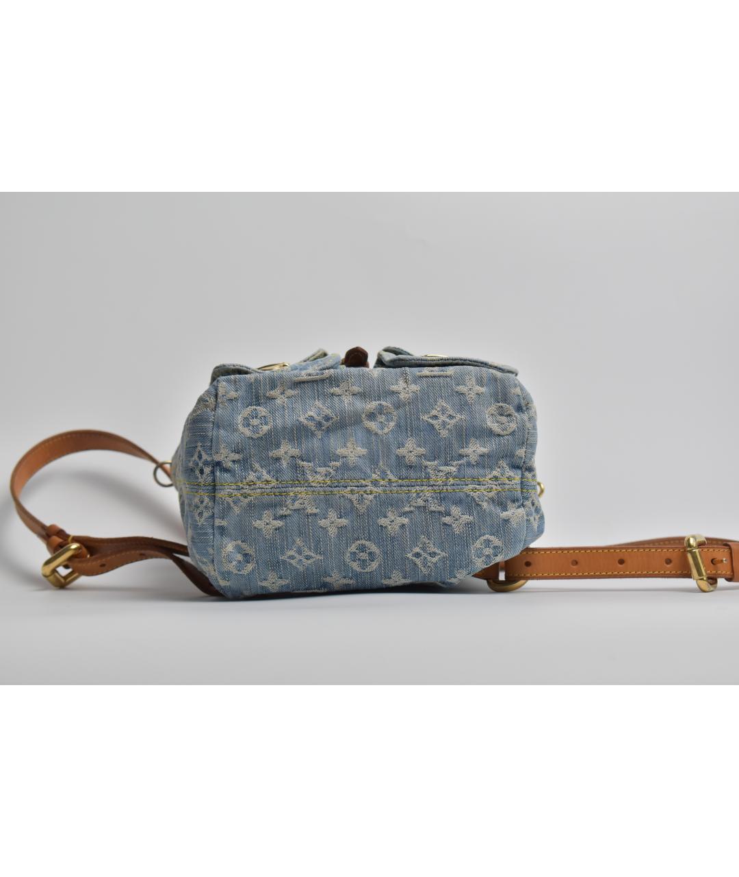 LOUIS VUITTON Голубой деним рюкзак, фото 5