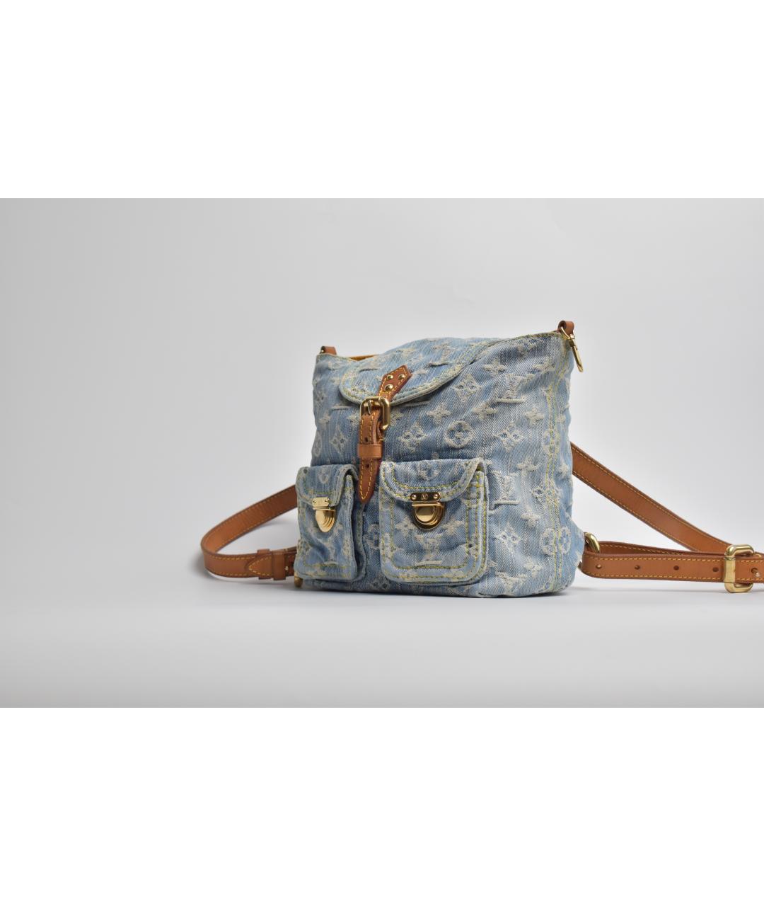 LOUIS VUITTON Голубой деним рюкзак, фото 2