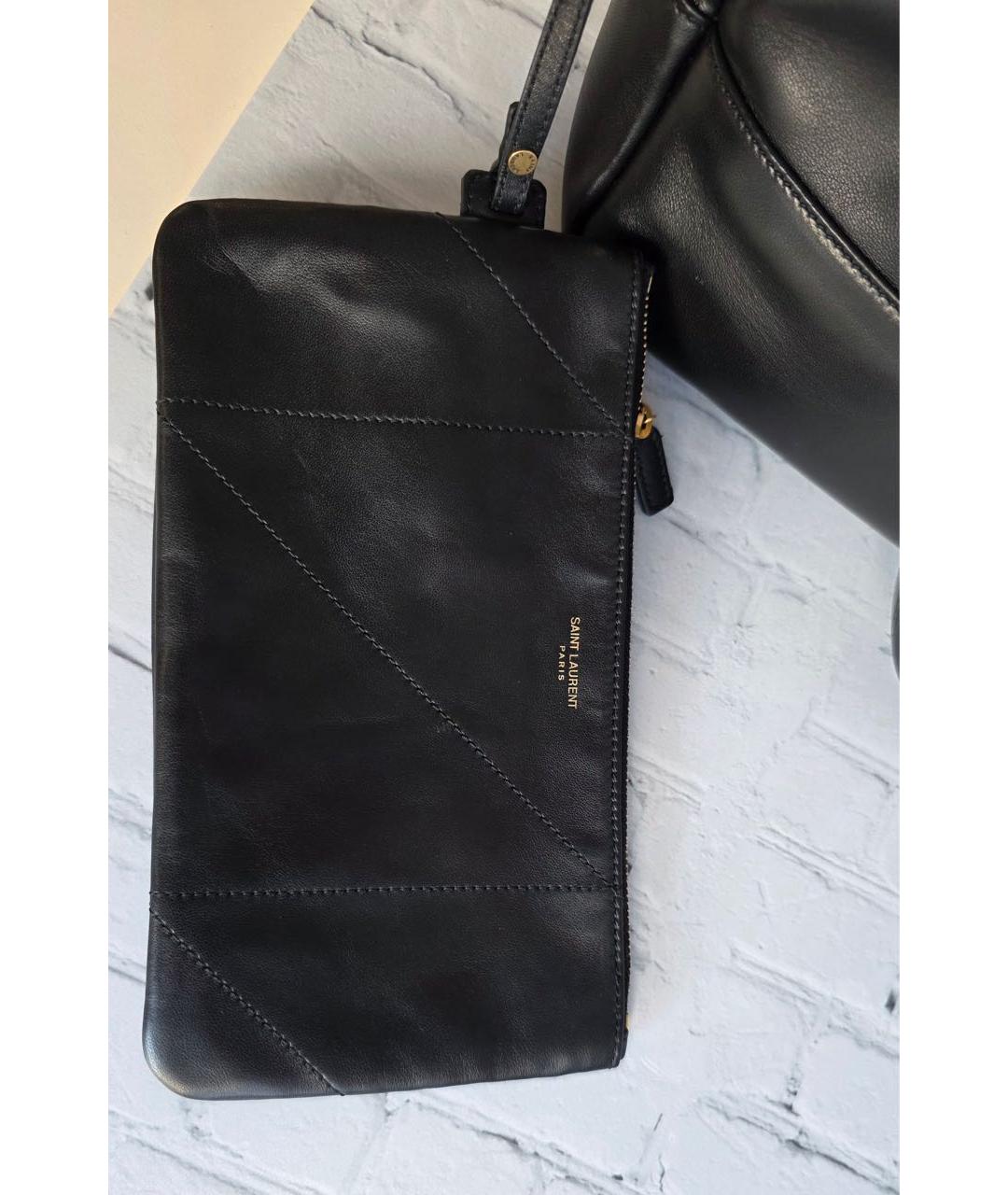 SAINT LAURENT Черная кожаная сумка тоут, фото 8