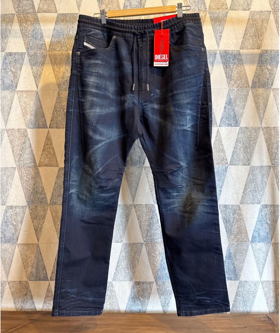 DIESEL Темно-синие хлопко-эластановые джинсы, фото 4