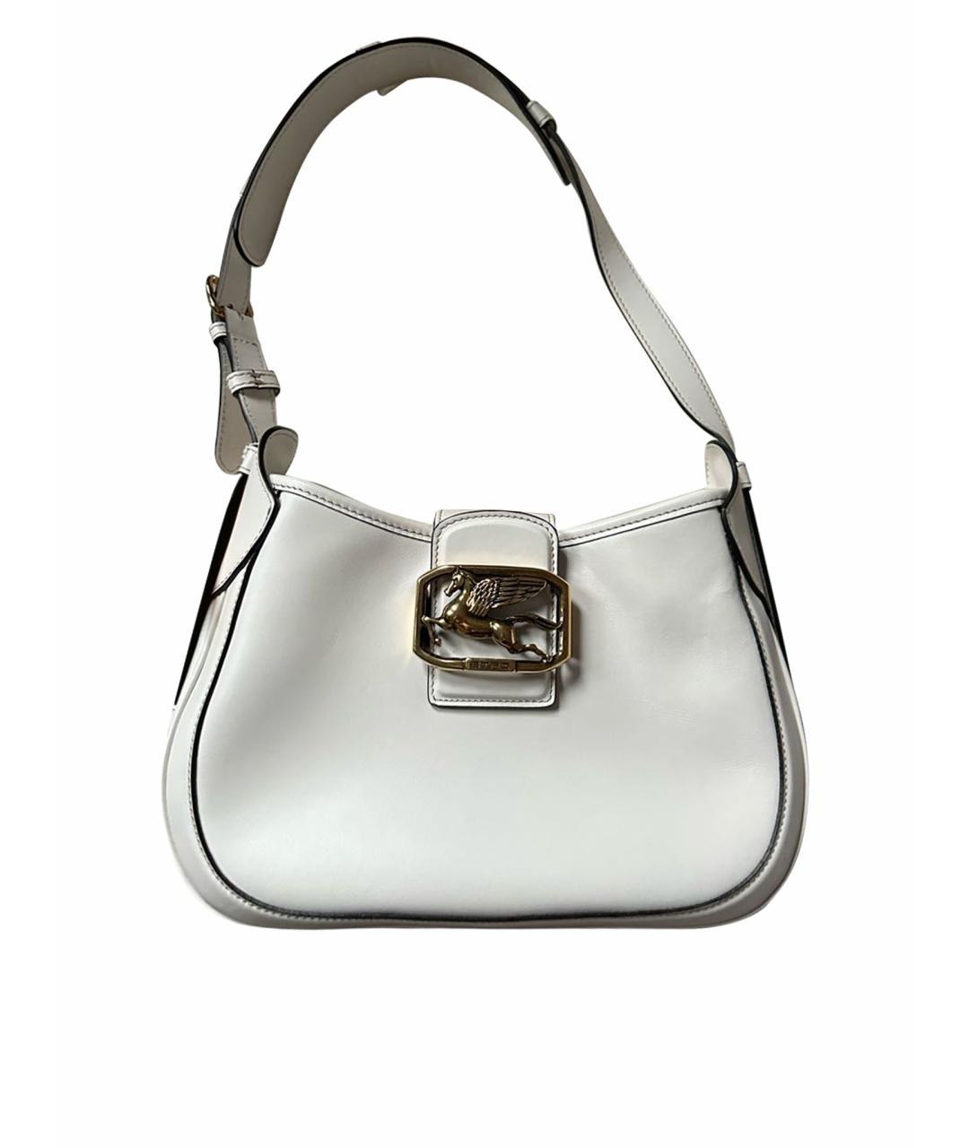 ETRO Белая кожаная сумка с короткими ручками, фото 1