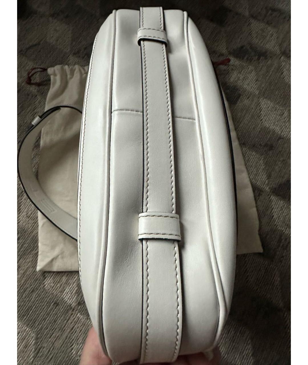 ETRO Белая кожаная сумка с короткими ручками, фото 6