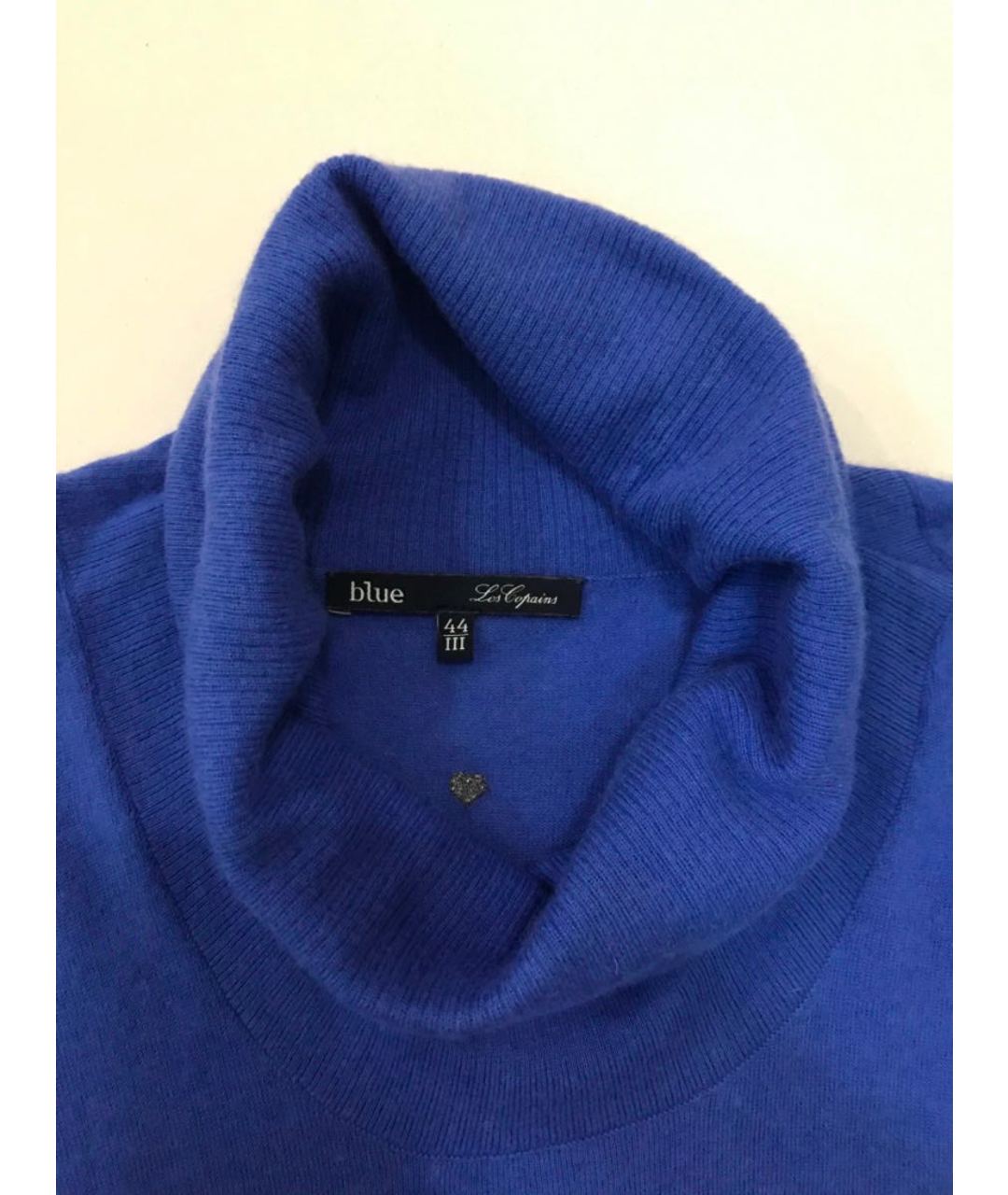 LES COPAINS Голубой кашемировый джемпер / свитер, фото 3