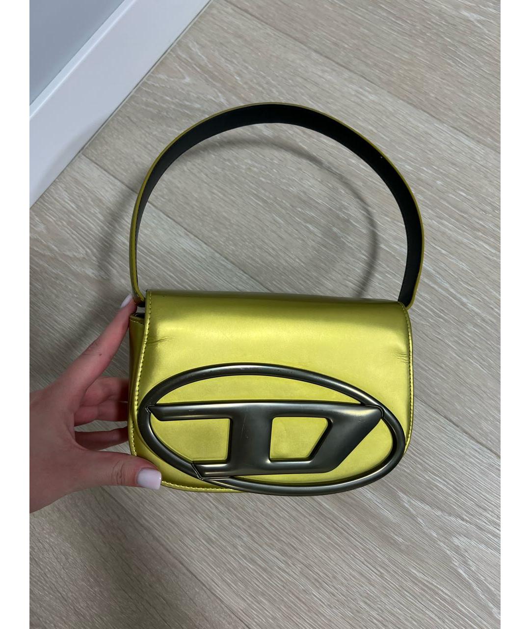 DIESEL Зеленая кожаная сумка с короткими ручками, фото 7