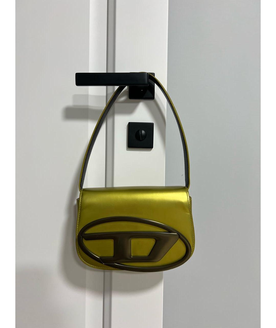 DIESEL Зеленая кожаная сумка с короткими ручками, фото 2