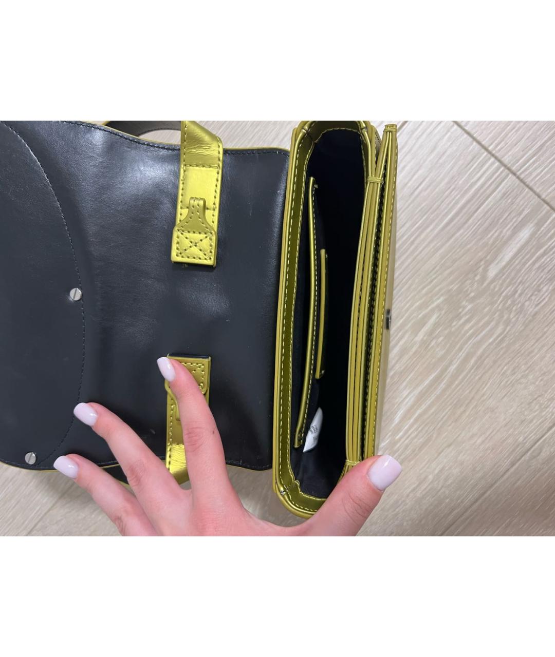 DIESEL Зеленая кожаная сумка с короткими ручками, фото 5